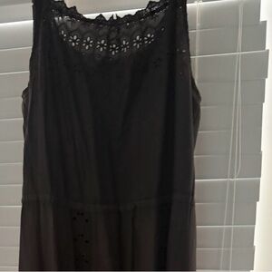 Chocolate Anthropologie Maxi Dress with Laser Cut Detail